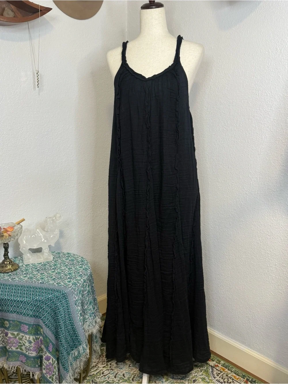 NWT Free People McKinley Maxi Dress XS BLACK